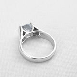 1ct Round Cut Diamond Engagement Ring Tension Set Solitaire 14k WhiteGold Finish