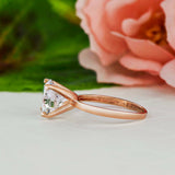 1ct Round Diamond 4 Prong Classic Solitaire Engagement Ring 14k Rose Gold Finish