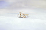 Cluster Solitaire Engagement Ring 1.5ct Oval Cut Diamond 14k Rose Gold Finish