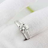 2.5ct Round Cut Diamond Milgrain Solitaire with Accents Ring 14k White Gold Over