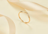 0.03ct Round Cut VVS1D Diamond Wedding Band Ring Minimalist 14k Yellow Gold Over