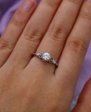 1.2ct Round Cut Diamond Engagement Ring Art Deco Milgrain 14k Rose Gold Finish