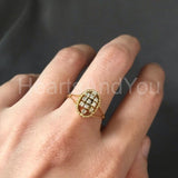 0.4ct Round Cut Moissanite Cluster Split Shank Ring 14k Yellow Gold Plated