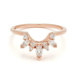 0.34ct Marquise Cut Diamond Wedding Band 14k White Gold Finish Butterfly Tiara