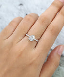 0.5ct Pear Cut Simulated Diamond Accents Bezel Set Ring 14k White Gold Plated