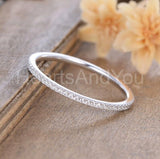 0.3ct Round Cut Moissanite Minimalist Stacking Wedding Band 14k Rose Gold Plated