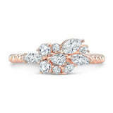 2.2ct Marquise Cut Diamond Engagement Ring 14k Rose Gold Finish Cluster Braided