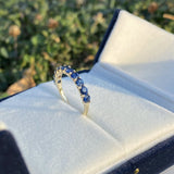 0.3ct Round Cut Simulated Sapphire Half Eternity Wed Band 14k Yellow Gold Plated