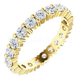 2.2ct Round Cut Moissanite Eternity Stackable Wedding Band 14k White Gold Plated