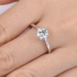 1.2ct Round Cut Diamond Engagement Ring Trilogy Solitaire 14k White Gold Finish