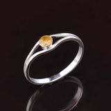 0.23ct Engagement Ring Round Cut Yellow Sapphire Split Shank 14k White Gold Over