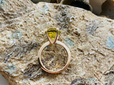 2.2ct Engagement Ring Round Cut Yellow Citrine Solitaire 14k Yellow Gold Finish