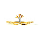 0.4ct Round Cut Moissanite Unique Geometric Engagement Ring 14K Rose Gold Plated