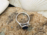 1.5ct Engagement Ring Round Cut Sapphire Bezel Set Solitaire 14k White Gold Over