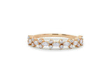 Half Eternity Wedding Band 1ct Marquise Round Cut Diamond 14k Yellow Gold Finish