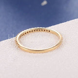 0.2ct Round Cut Moissanite Half Eternity Wedding Band 14k Yellow Gold Plated