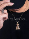 2ct Round Moissanite Money Bag Hip Hop Pendant 14k Yellow Gold Plated NO CHAIN