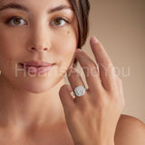 2.5ct Asscher Simulated Diamond Vintage-Inspired Halo Ring 14k White Gold Plated