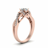 1ct Oval Diamond Infinity Solitaire Engagement Ring 14k White Rose Gold Finish