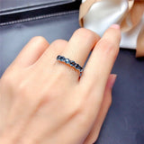 0.2ct Round Simulated London Blue Topaz Half Eternity Band 14k White Gold Plated