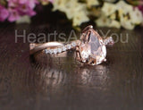 1ct Pear Cut Simulated Morganite Infinity Engagement Ring 14k Rose Gold Plated