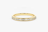 0.5ct Baguette Simulated Diamond Channel Set Wedding Band 14k Yellow Gold Plated