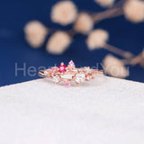 0.5ct Round Cut Moissanite Cluster Women Engagement Ring 14k White Gold Plated