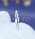 0.3ct Marquise Simulated Diamond Anniversary Wedding Band 14k White Gold Plated