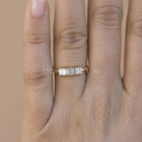 0.5ct Baguette Cut Simulated Diamond Minimalist Ring 14k Yellow Gold Plated