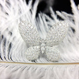 3ct Round Cut Diamond Engagement Ring 14k White Gold Finish Butterfly Design