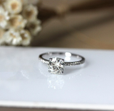 1.2ct Round Cut Diamond Engagement Ring 14k White Gold Finish 4 Prong Solitaire