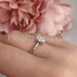 0.2ct Pear Cut Simulated Diamond Solitaire Engagement Ring 14k White Gold Plated
