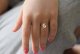 2.3ct Engagement Ring Oval Cut Peach Morganite Diamond Halo 14k Rose Gold Finish