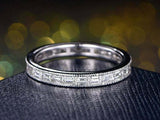 1.5ct Baguette Cut Diamond Wedding Band Channel Set Eternity 14k White Gold Over