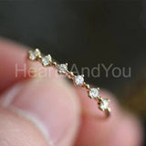 0.5ct Round Cut Moissanite Half Eternity Wedding Band 14k Yellow Gold Plated