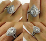 6.5ct Oval Cut Diamond Cocktail Split Band Engagement Ring 14K White Gold Finish