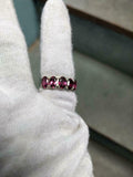 2.5ct Wedding Ring Band Oval Cut Pink Ruby Five Stone 14k White Gold Finish
