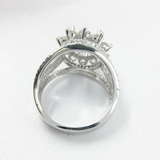 3ct Round Cut VVS1 Diamond Engagement Ring 14k WhiteGold Finish Floral Solitaire