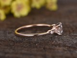 1ct Round Cut Diamond Engagement Ring Five Stone Solitaire 14k Rose Gold Finish