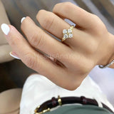 0.2ct Round Cut Moissanite Stylish Women Engagement Ring 14k Yellow Gold Plated