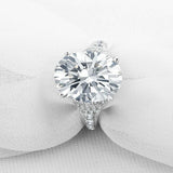 4ct Oval Diamond Solitaire Engagement Ring 14k White Gold Over with Round Accent