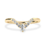 0.3ct Marquise Cut Simulated Diamond Curved Wedding Band 14k Yellow Gold Plated