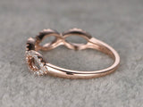 1.2ct Round Cut Peach Morganite Wedding Band Ring Infinity 14k Rose Gold Finish