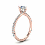 1ct Round Cut VVS1 Diamond Solitaire Swirl Engagement Ring 14k Rose Gold Finish