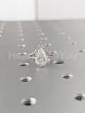 2.1ct Pear Cut Simulated Diamond Bridal Ring Curved Band 14k White Gold Plated