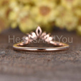 0.5ct Marquise Simulated Black Diamond Curved Wedding Band 14k Rose Gold Plated