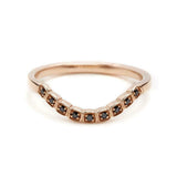 0.3ct Round Black Diamond Wedding Band 14k White Gold Finish Square Block Curved