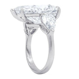 4Ct Pear Cut Diamond Elegant Trilogy Women Engagement Ring 18K White Gold Finish