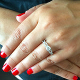 Infinity Engagement Ring 1.5ct Round Brilliant Cut Diamond 14k White Gold Finish