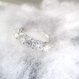 2.2ct Round Cut Moissanite Five Stone Women Wedding Band 14k White Gold Plated